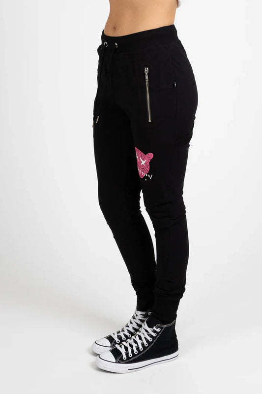 Federation Escape Trackies - Black with Pink Leopard
