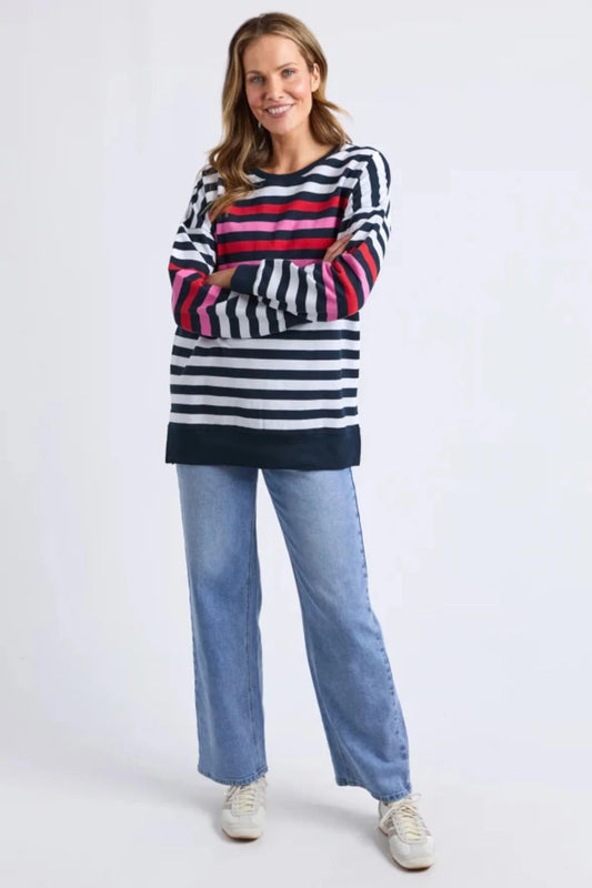 Elm Lollipop Crew - Navy & White Stripe