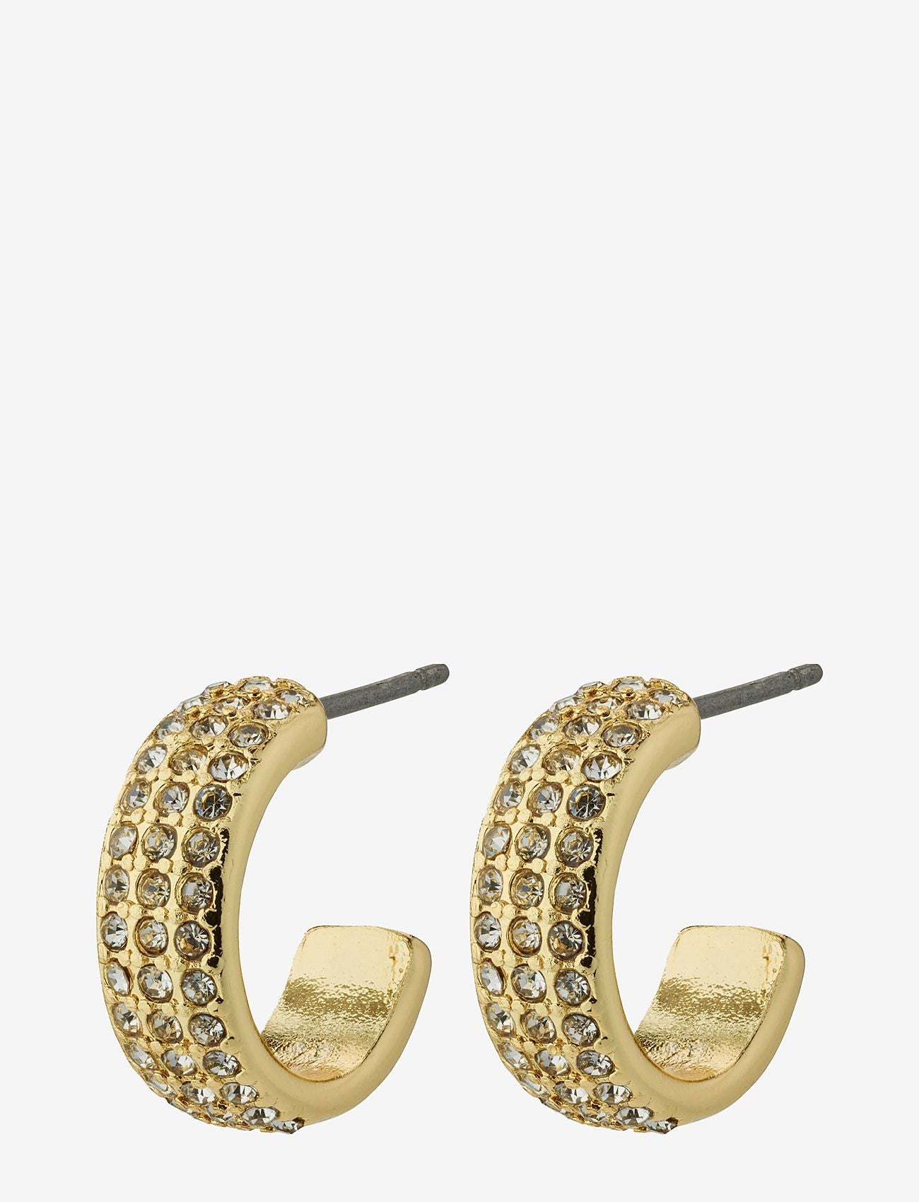 Pilgrim Matylda Recycled Crystal Hoop Earrings Gold Plated