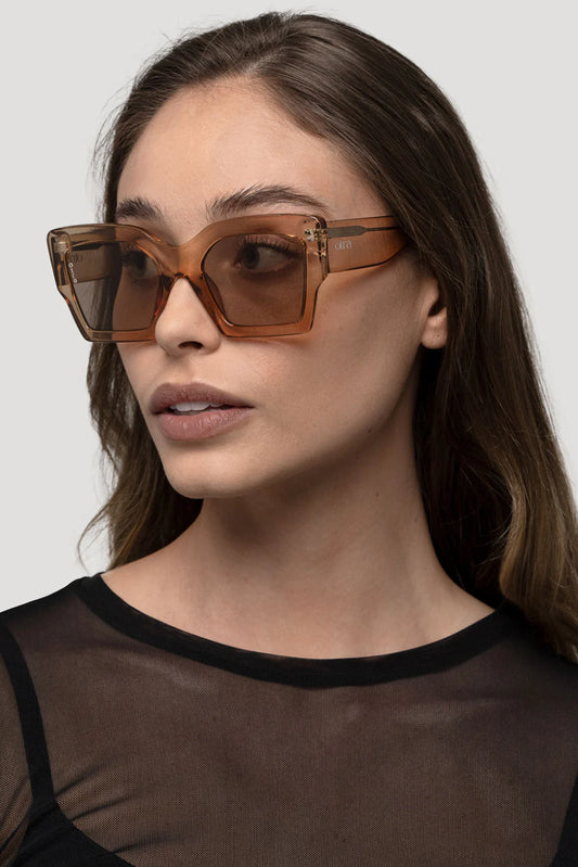 Otra Eyewear Sunglasses Pipa Trans Gold/Brown