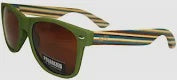 Moana Road Sunglasses - 50/50's Green w Striped Arms