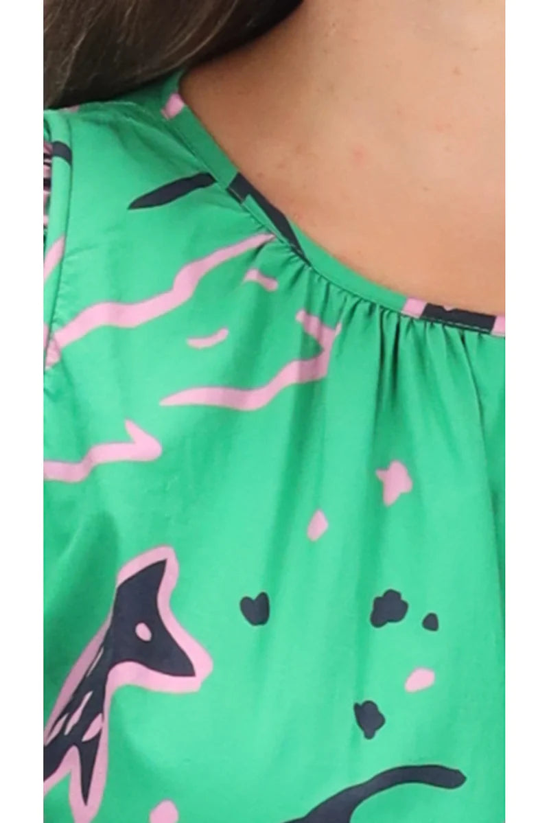 Charlo Birdie Dress Green
