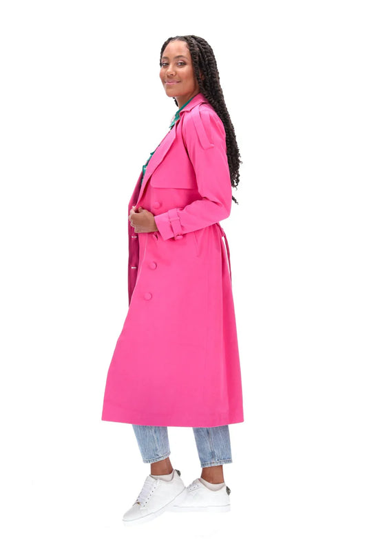Charlo Lisa Cotton Trench Coat Pink