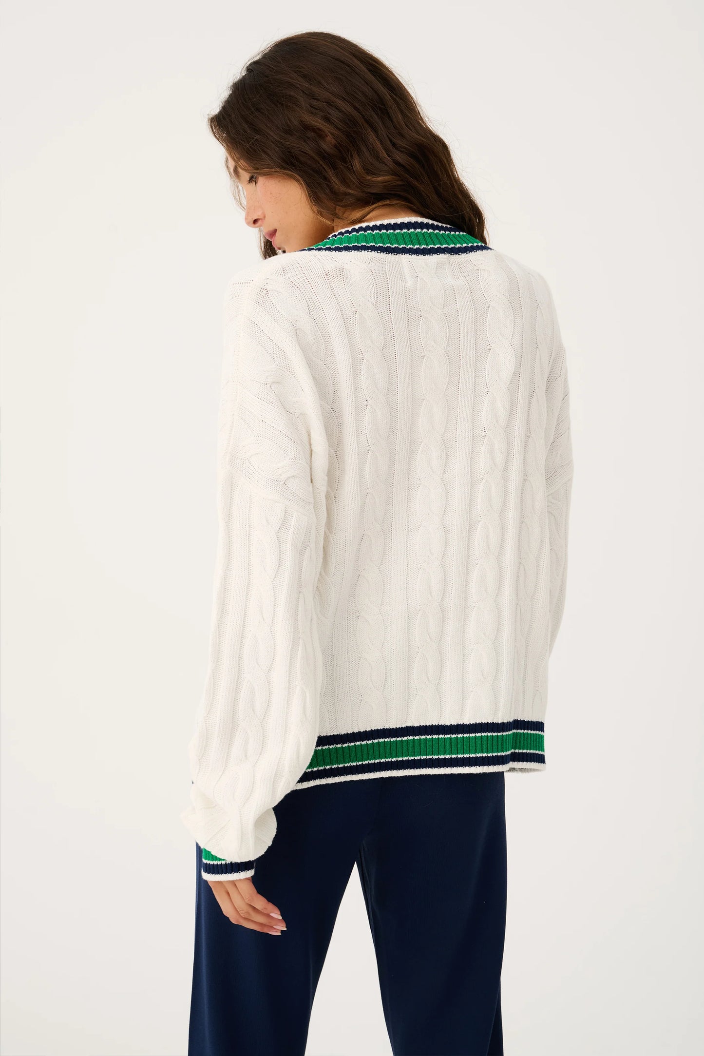 Cartel & Willow Asher Heritage Knit Sweater - Cream/Tide