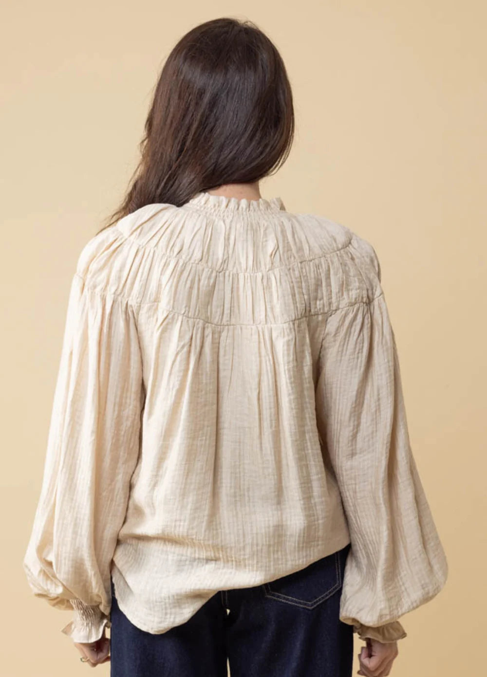 Charlo Jontee Long Sleeve Top - Beige