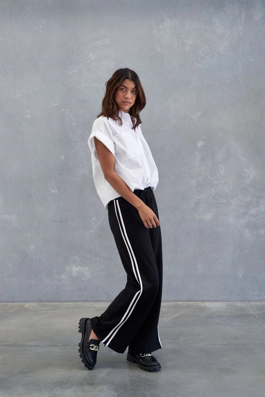 Style Laundry Wide Leg Stripe Pant Black