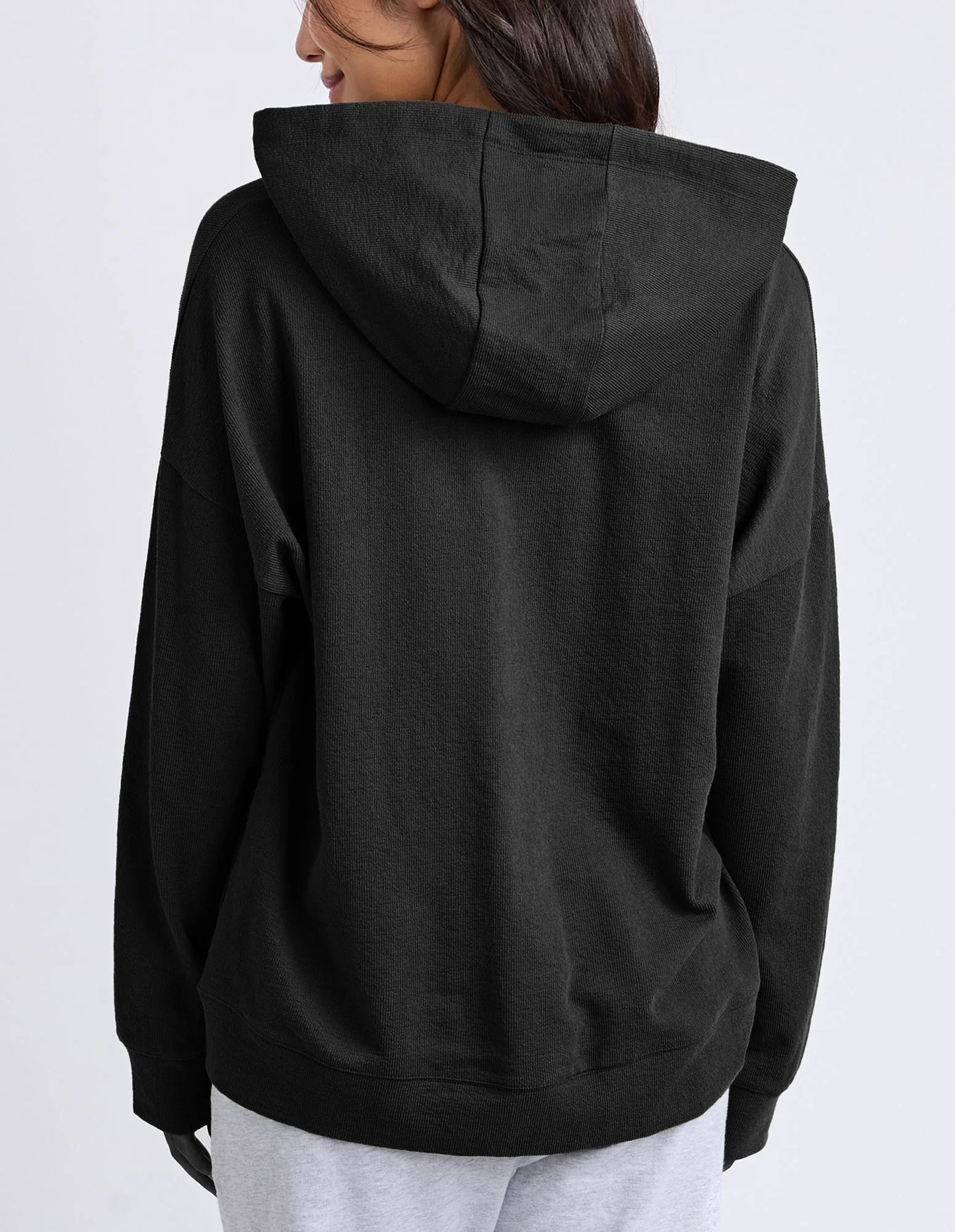 Elm Beachy Long Sleeve Zip Hoodie - Black