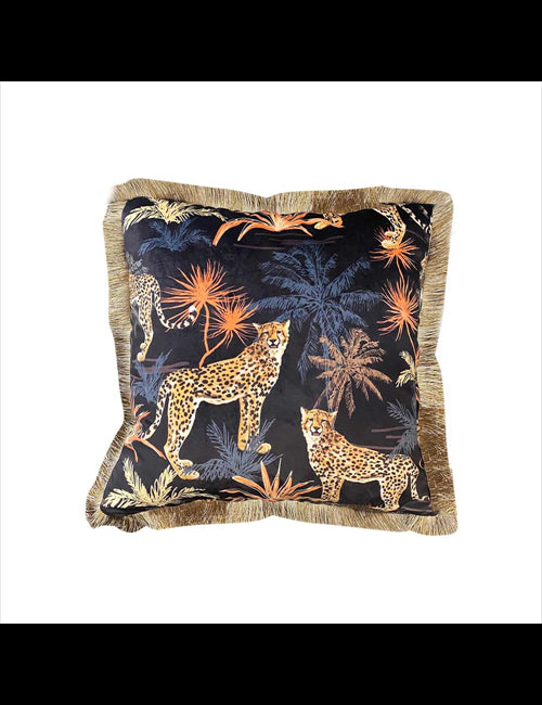Le Forge Velvet Animal Cushion Black