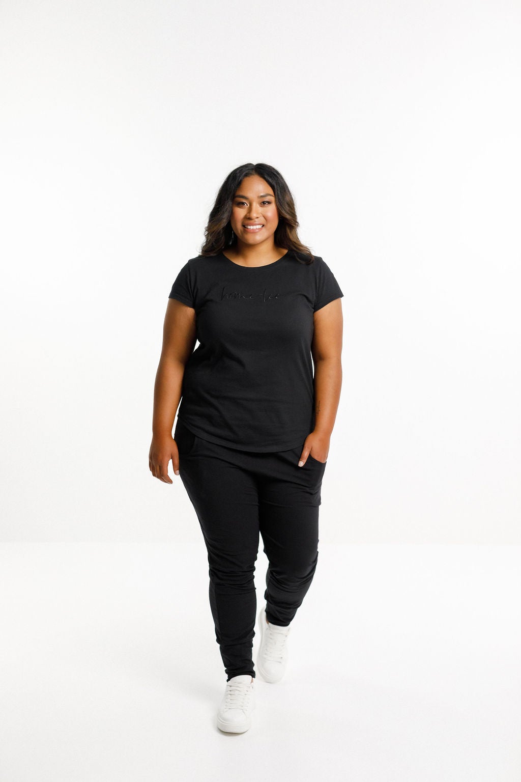 Homelee Apartment Pants - Black with White/Grey Circle Dot