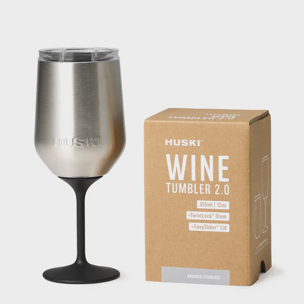 Huski Wine Tumbler 2.0 - Brushed Steel