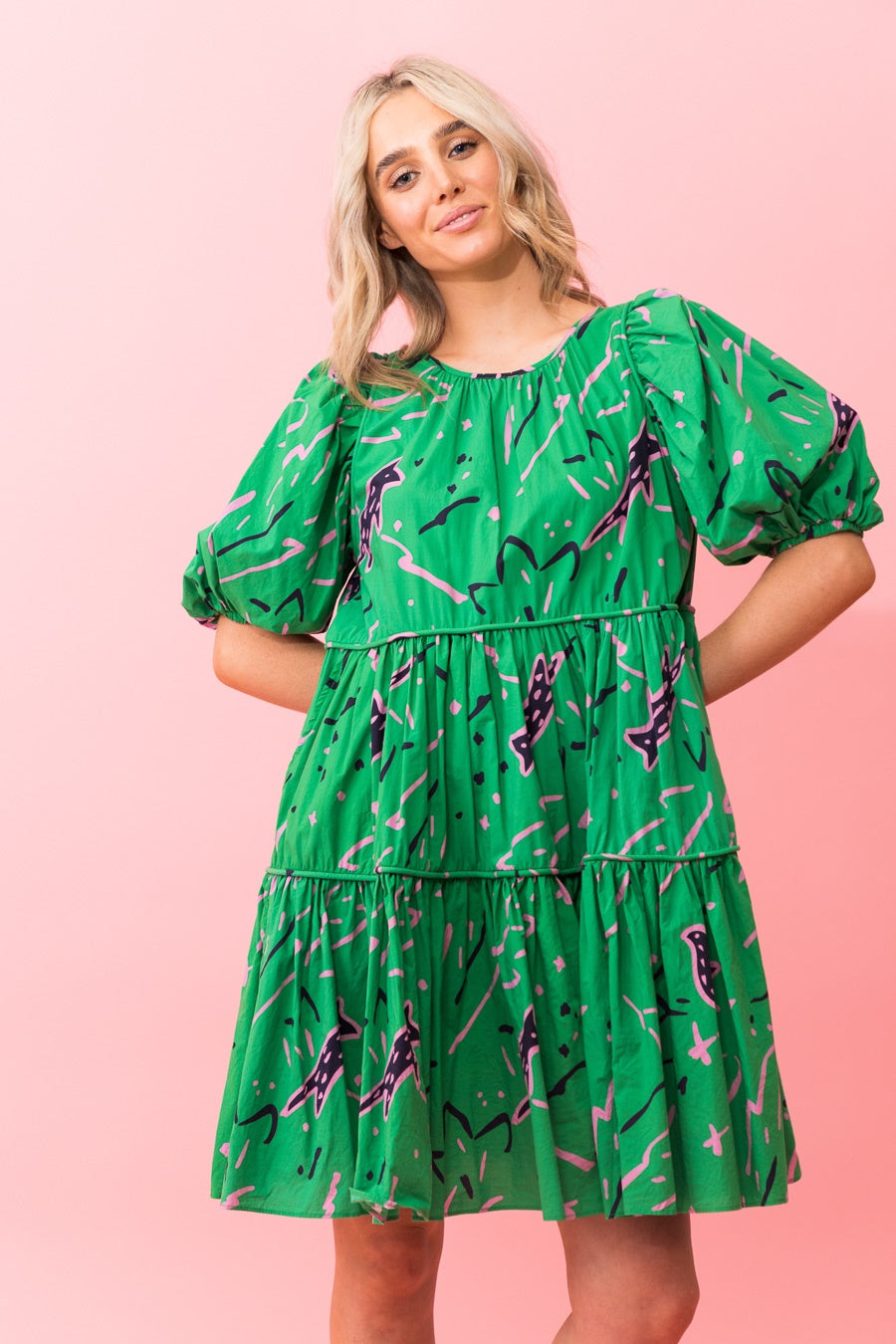 Charlo Birdie Dress Green