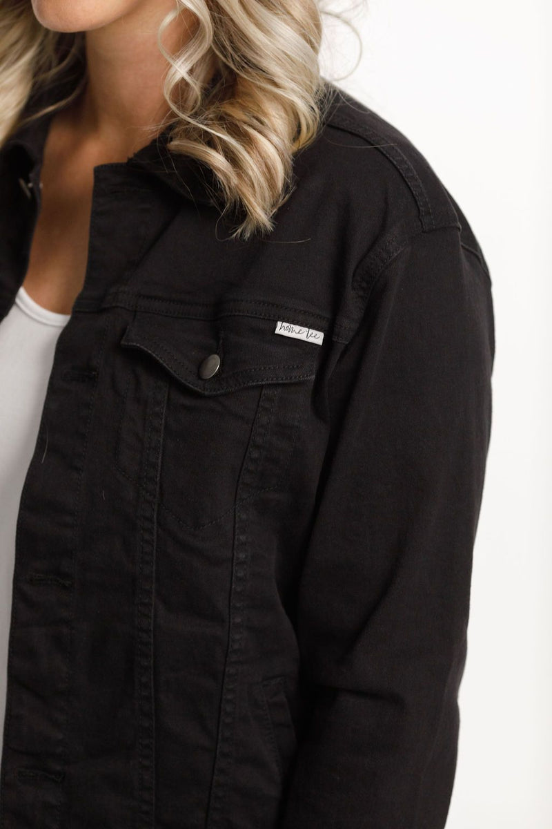 Home Lee Classic Denim Jacket Jet Black Marigolds