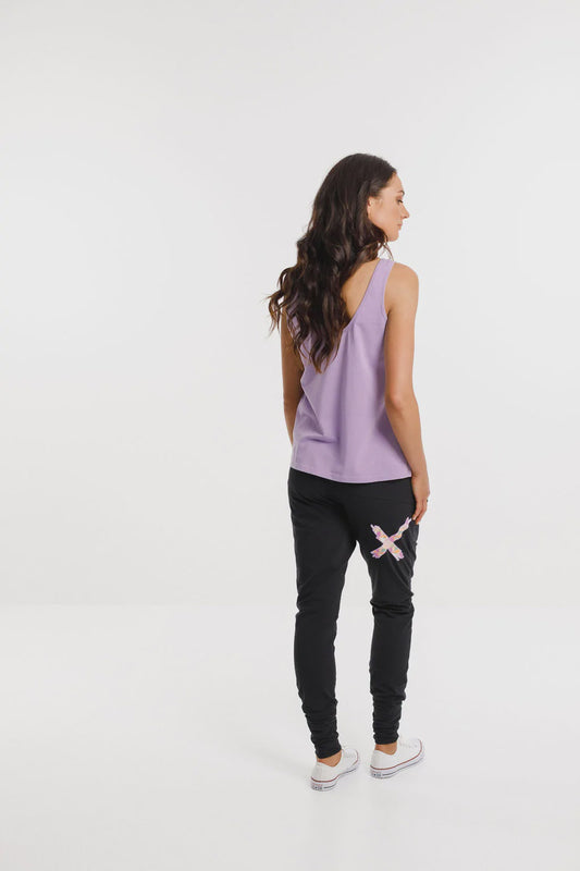 Homelee Apartment Pant Black with Summer Camo Patterned