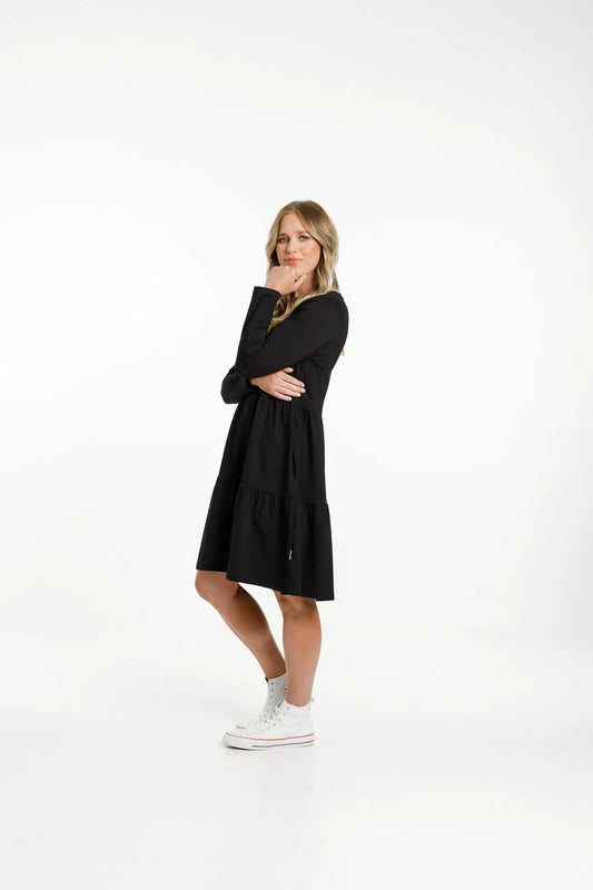 Homelee Long Sleeve Kylie Dress Black