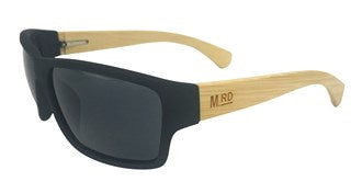 Moana Road Sunglasses Tradies Black with Wooden Arms