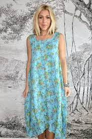 Helga May Eden Rose Maxi Tank Dress Aqua Blue ONE SIZE