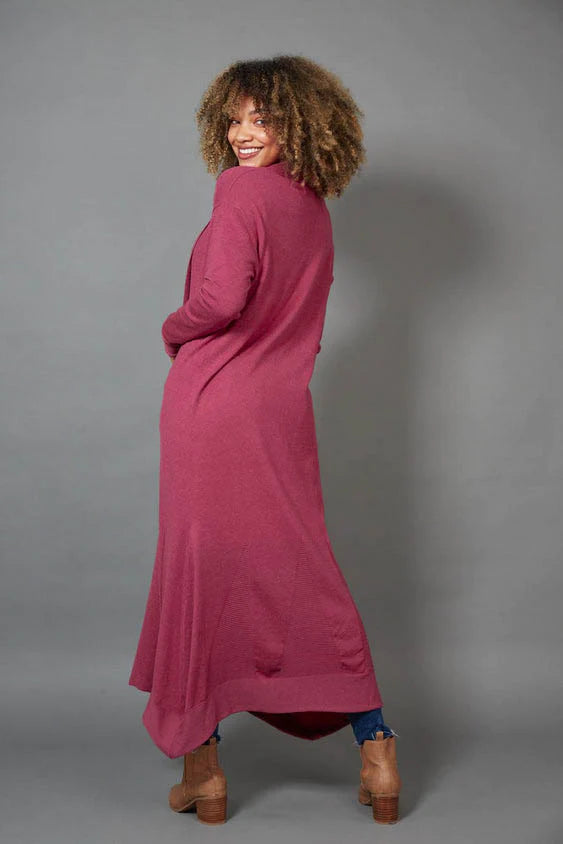 Eb & Ive Cleo Longline Cardigan Mulberry