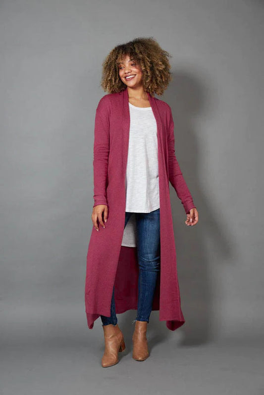 Eb & Ive Cleo Longline Cardigan Mulberry