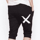 Homelee 3/4 Apartment Pants Black with WHITE X