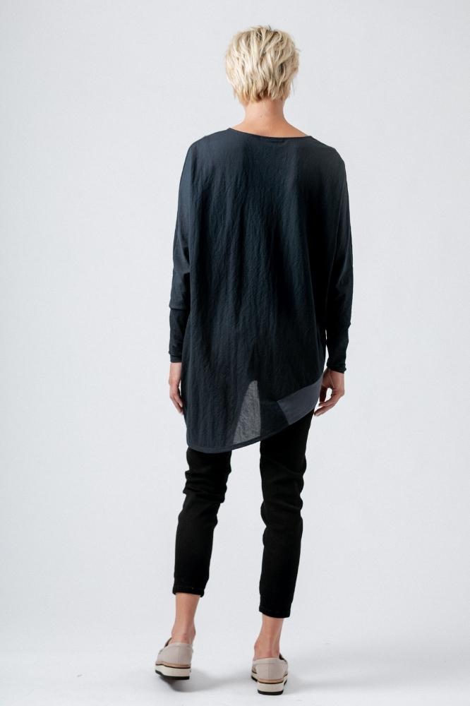 Moss by Mi Moso Olive Drape Top Navy