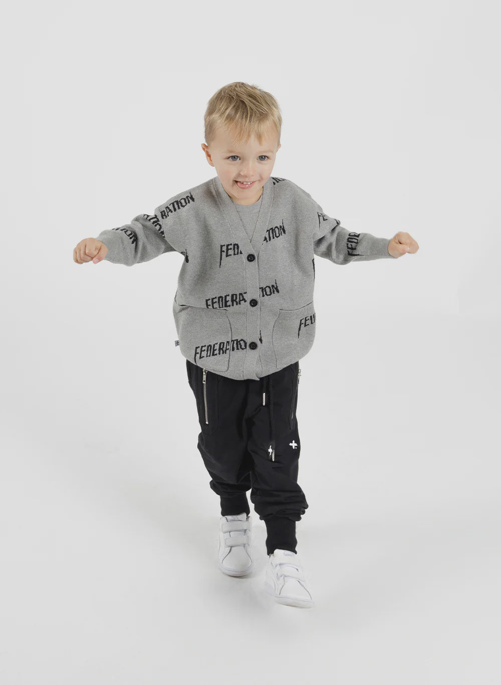 Mini Federation KIDS Repping Cardi - Grey