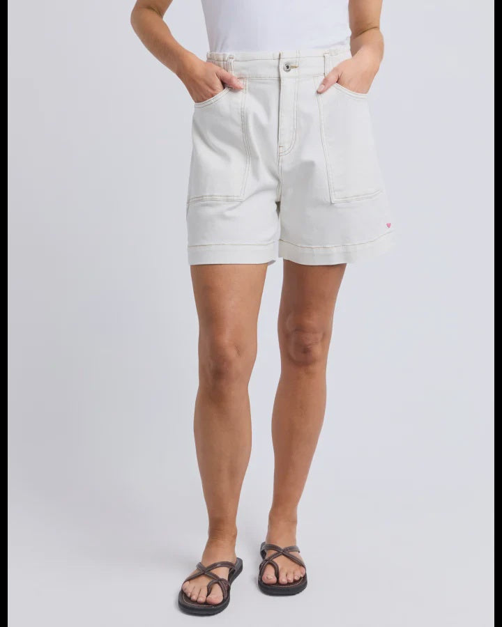 Elm  Atlas Denim Short - Vintage White