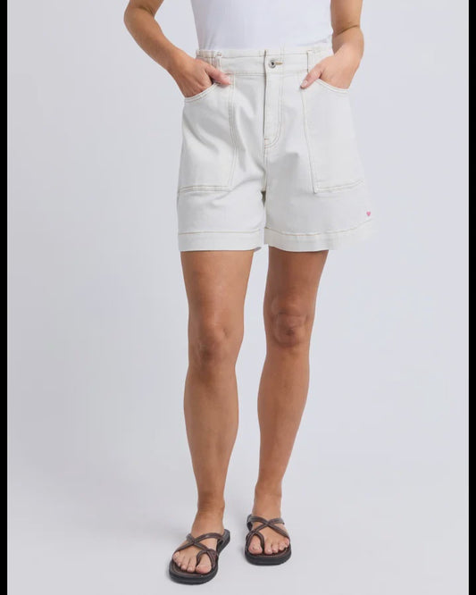 Elm  Atlas Denim Short - Vintage White