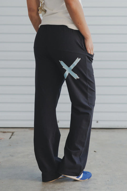 Homelee Avenue Pants - Black with Sapphire Ivory X
