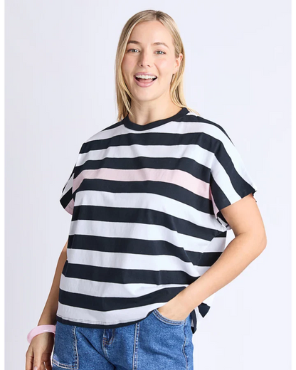 Elm Sorrento Tee - Black and White Stripe