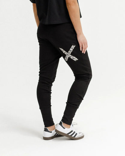 Homelee Apartment Pants - Winter Weight - Black with Graphite Daisy X