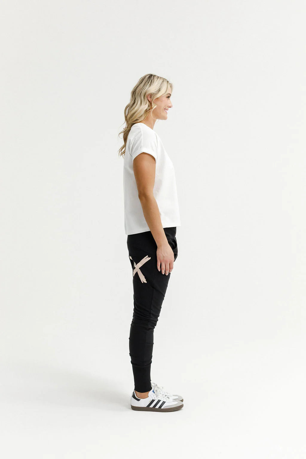 Homelee Apartment Pants - Winter Weight - Black with Peach Parfait X