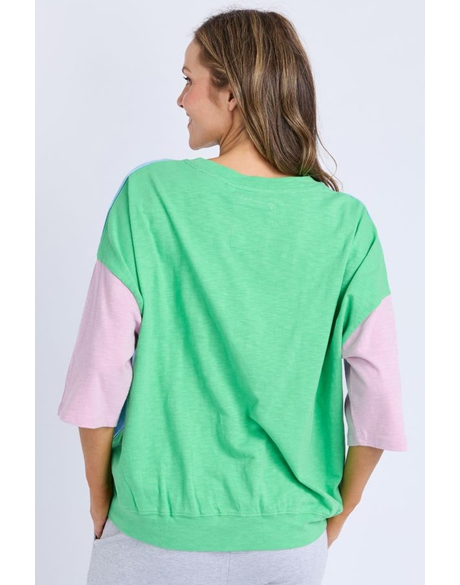 Elm Mazie Colour Block Sweat - Dusk Blu/Pnk/Spgr