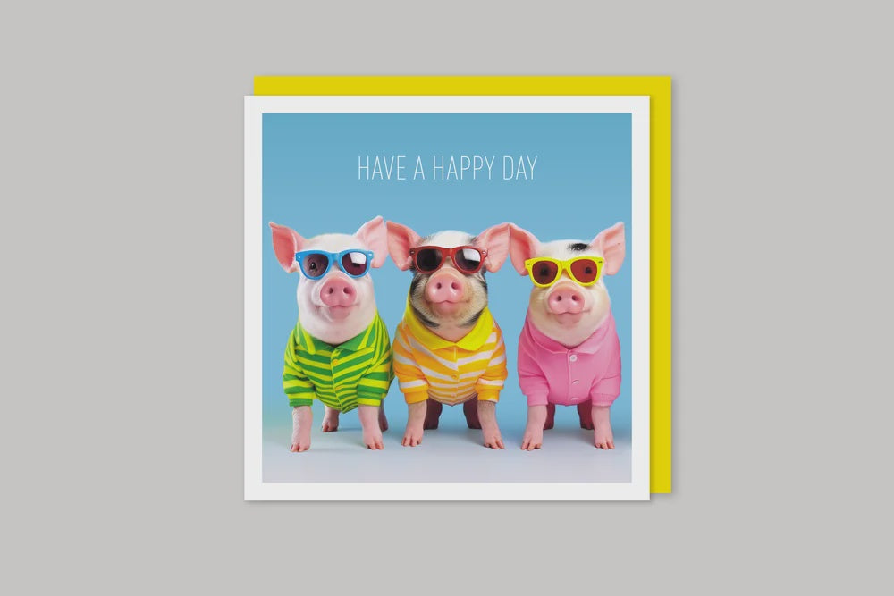 Image Gallery Coola Coola Card - Piglets Have a Happy Day