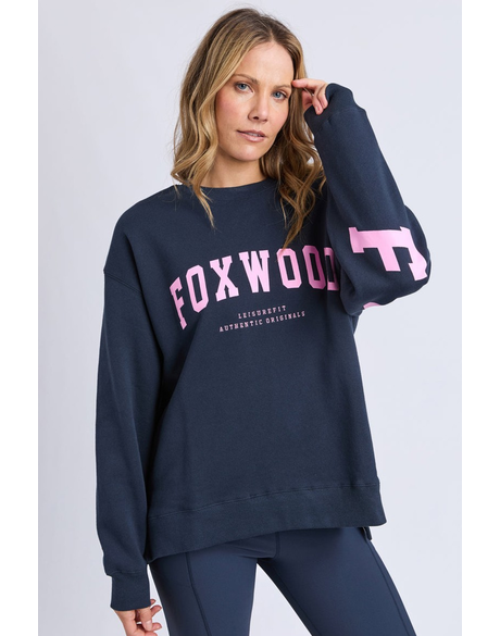 Foxwood Interval Crew - Navy with Neon Pink