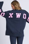 Foxwood Interval Crew - Navy with Neon Pink