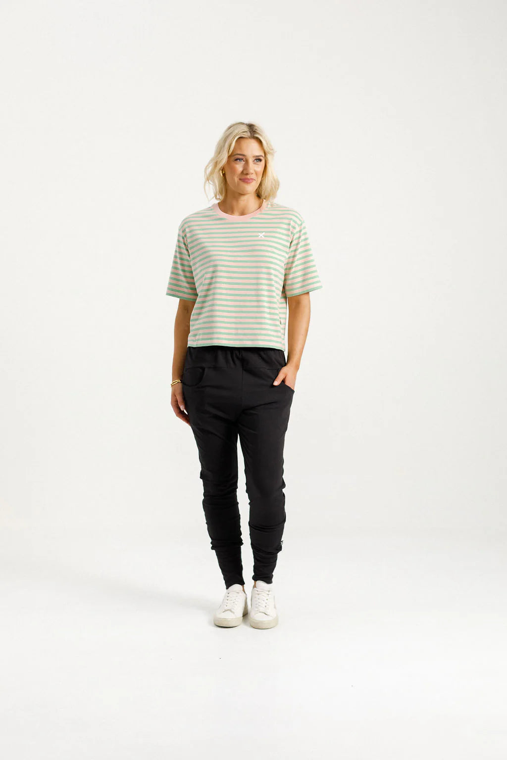 Homelee Apartment Pants - Black with Kelly Green X