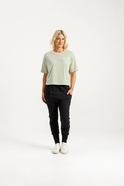 Homelee Apartment Pants - Black with Kelly Green X
