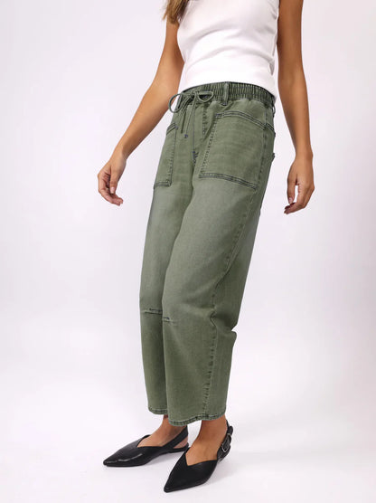 Monaco Leo Barrel Jean - Khaki