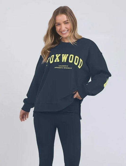 Foxwood Interval Crew - Navy/Neon Yellow