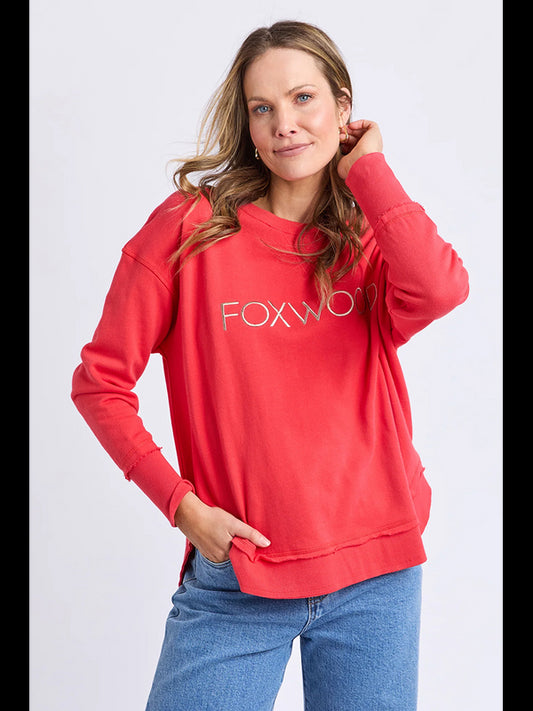 Foxwood Simplified Metallic Crew - Red