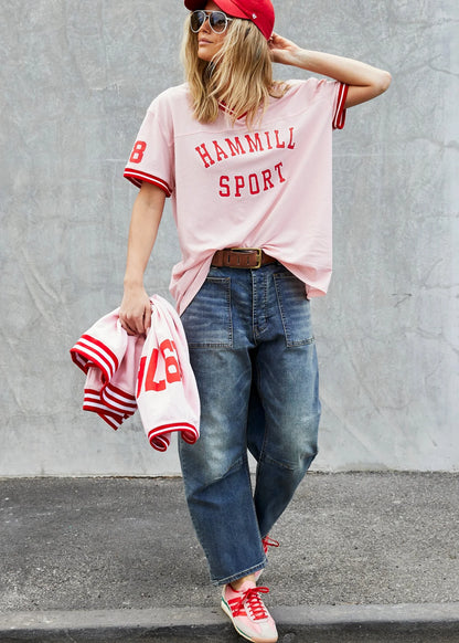 Hammill & Co 74 Retro Mesh Tee - Pink/Red
