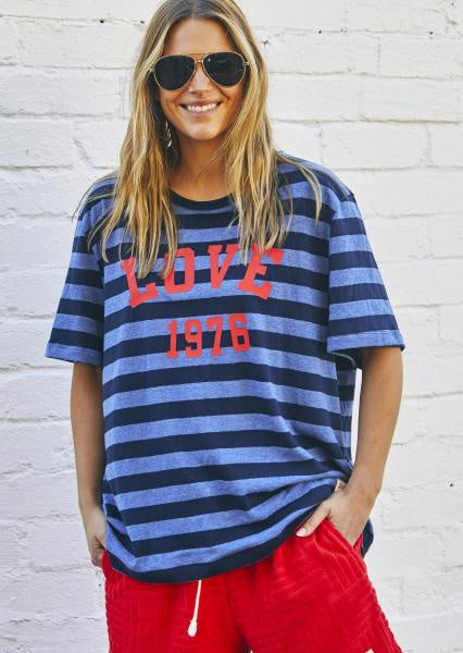 Hammill & Co Stripe Love 1976 Tee - Navy