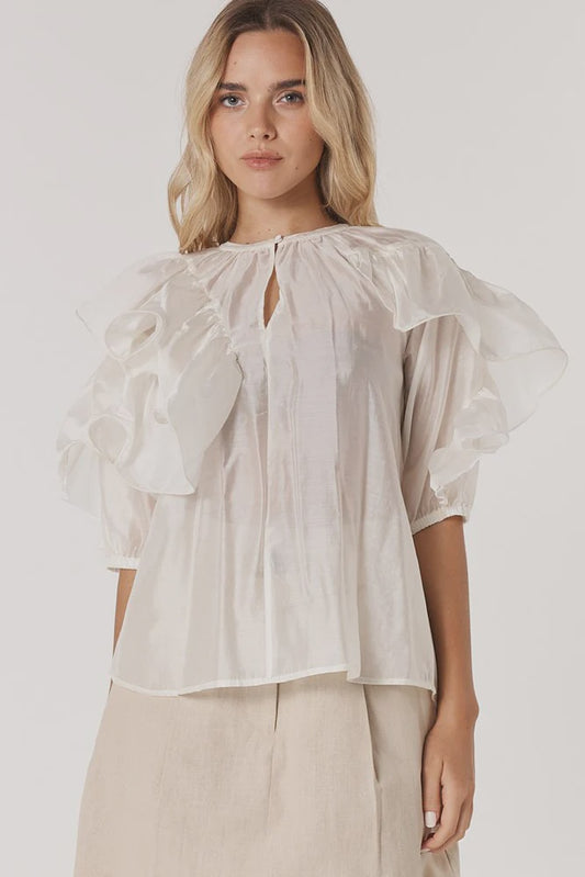 Fate & Becker Celeste Ruffled Blouse - Ivory