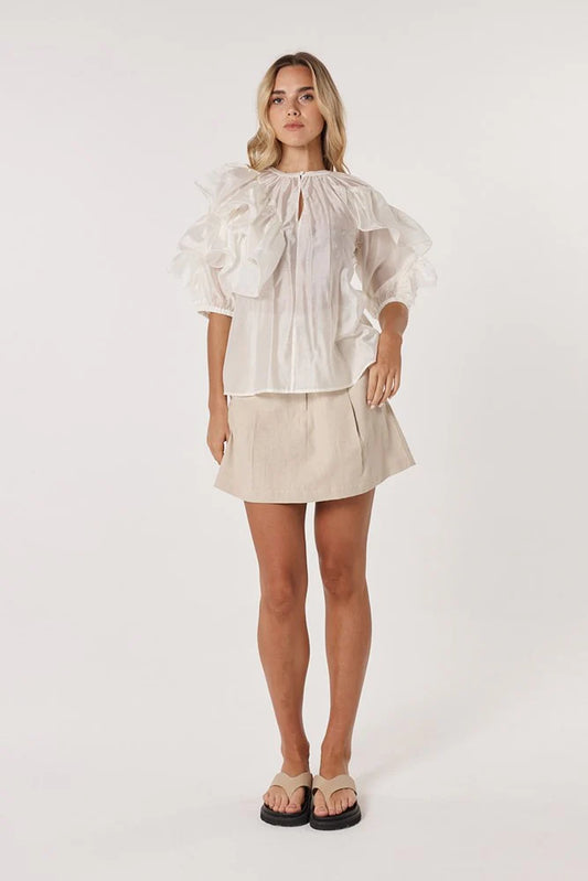 Fate & Becker Celeste Ruffled Blouse - Ivory