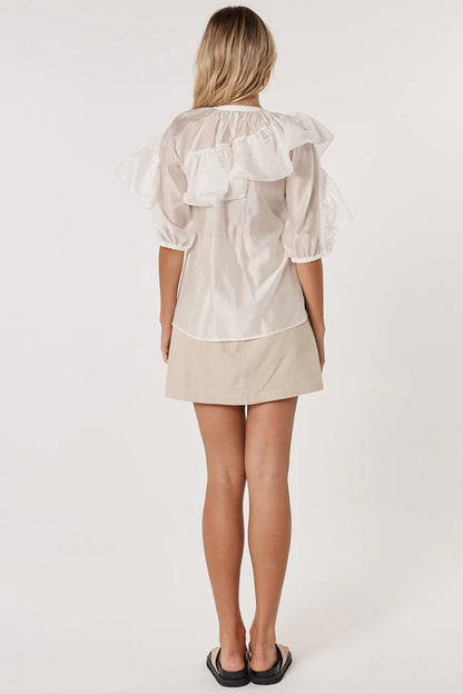 Fate & Becker Celeste Ruffled Blouse - Ivory