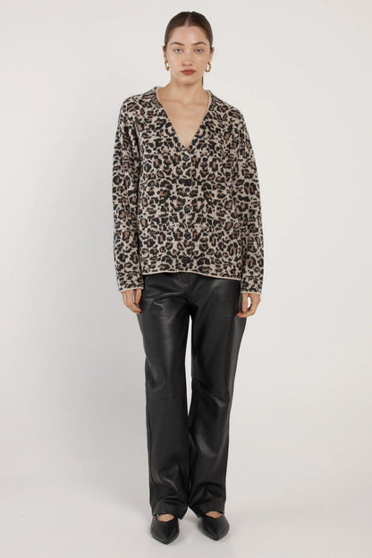 Fate & Becker Marlowe Fluffy Cardigan - Animal Print