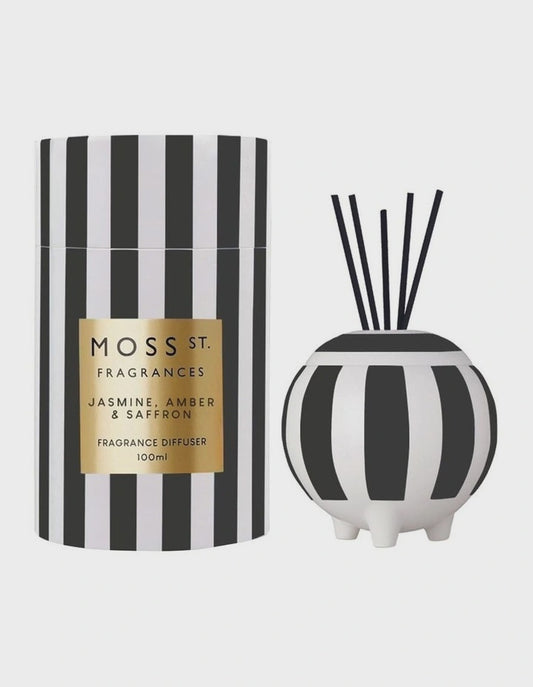 Moss St. Ceramic Diffuser 100ml - Jasmine Amber & Saffron