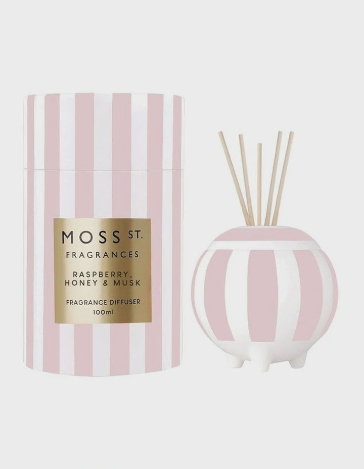 Moss St. Ceramic Diffuser 100ml - Raspberry Honey & Musk