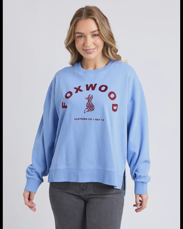 Foxwood Effortless Contrast Crew - Azurine Blue
