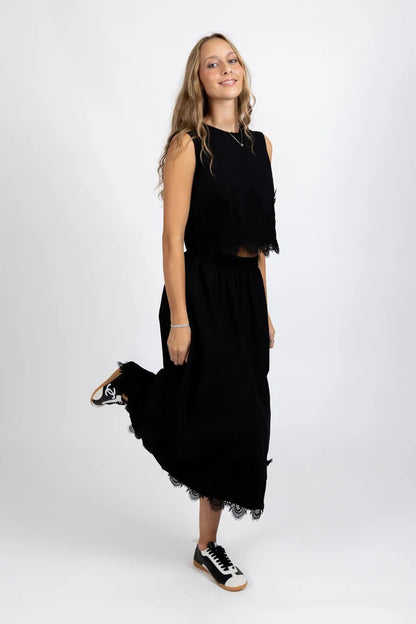 Federation Poppy Skirt - Black